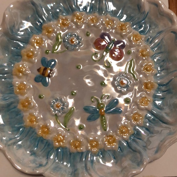 Salad/dessert plates butterflies-bees dragonflies - Picture 3 of 6